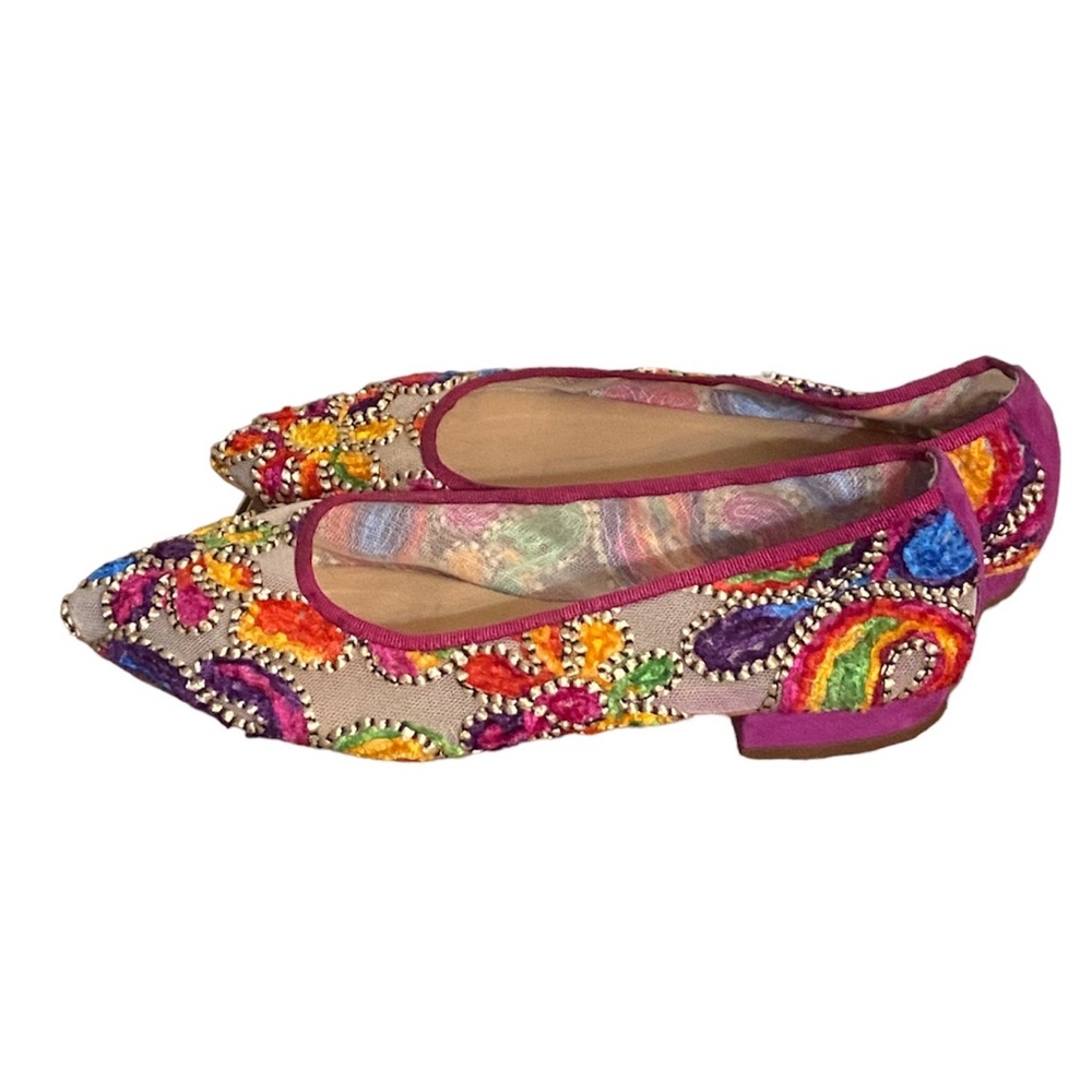 Lesac Mesh Embroidered flats Bright Colors Size 35 / 5